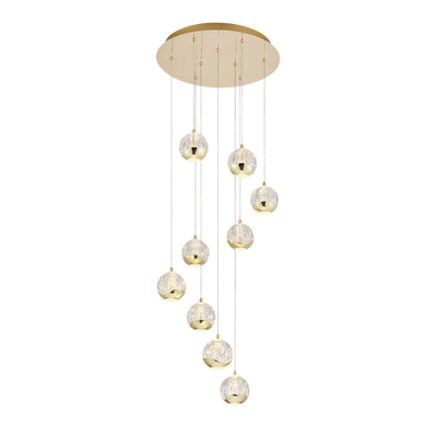 Telbix Segovia 9 Light Pendant Gold