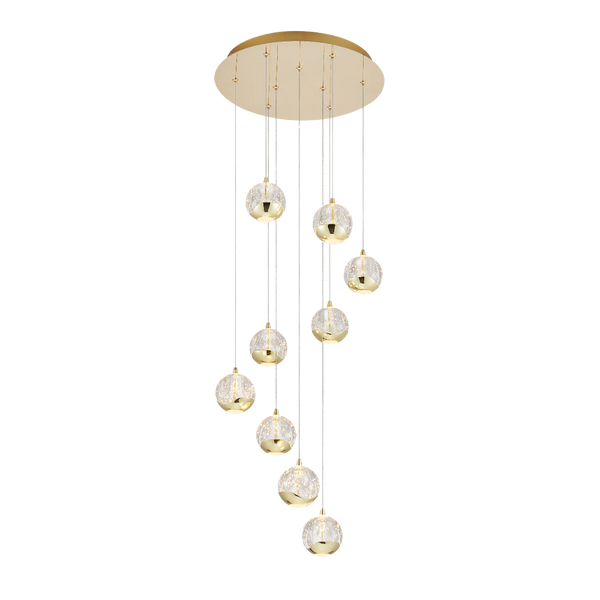 Telbix Segovia 9 Light Pendant Gold