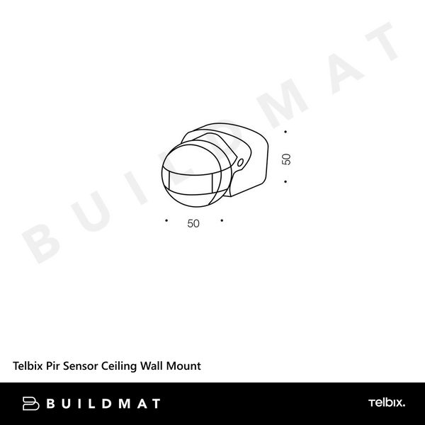 Telbix Pir Sensor Ceiling Wall Mount Black