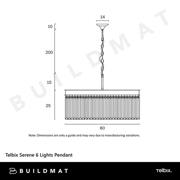 Telbix Serene 6 Lights Pendant Black