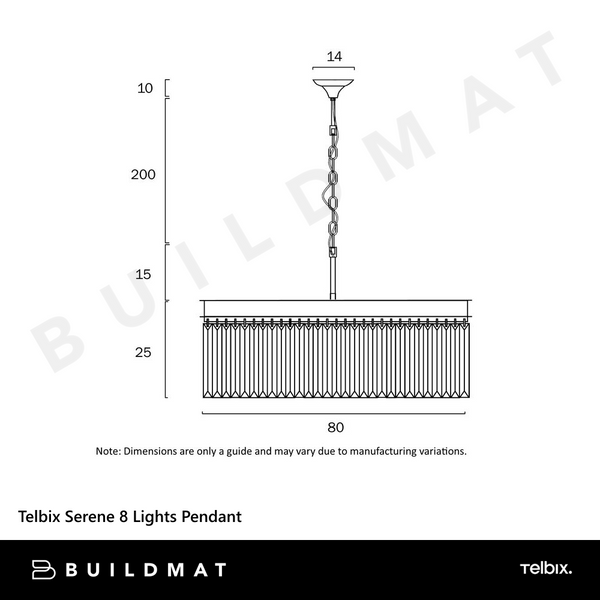 Telbix Serene 8 Lights Pendant Black