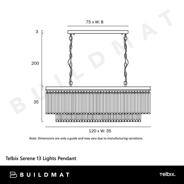 Telbix Serene 13 Lights Pendant Black