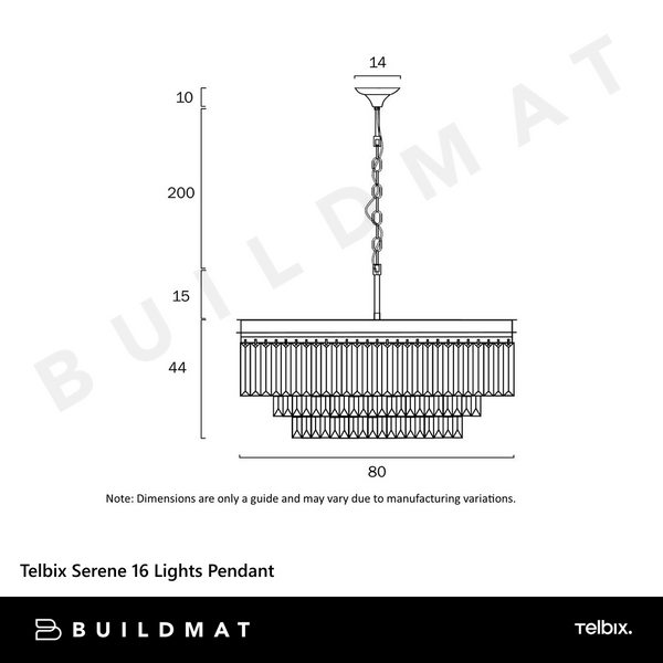 Telbix Serene 16 Lights Pendant Black