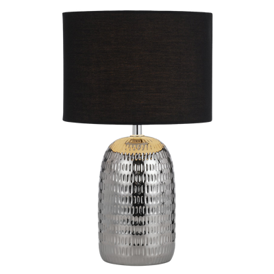 Telbix Sevia Ceramic Table Lamp Silver Black