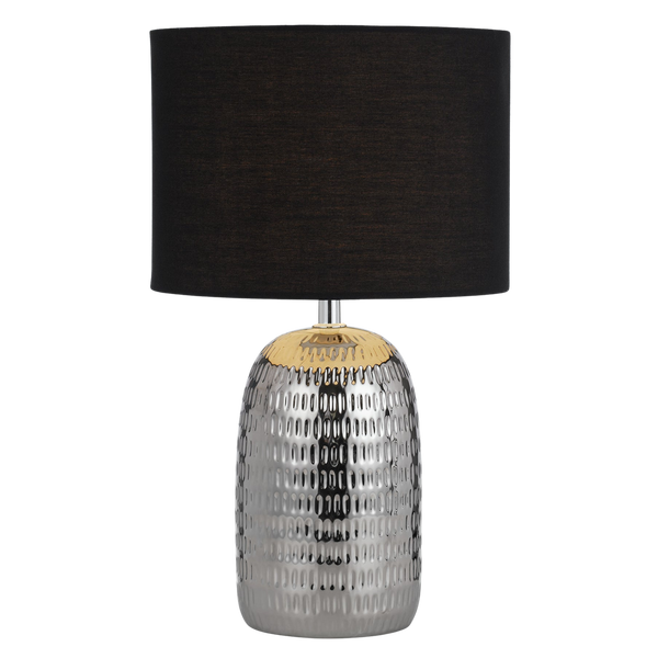 Telbix Sevia Ceramic Table Lamp Silver Black
