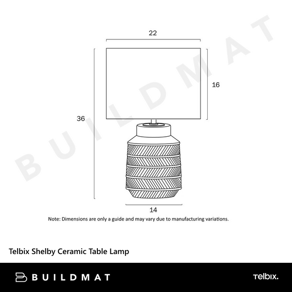 Telbix Shelby Ceramic Table Lamp Cream