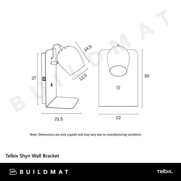 Telbix Shyn Wall Bracket Black