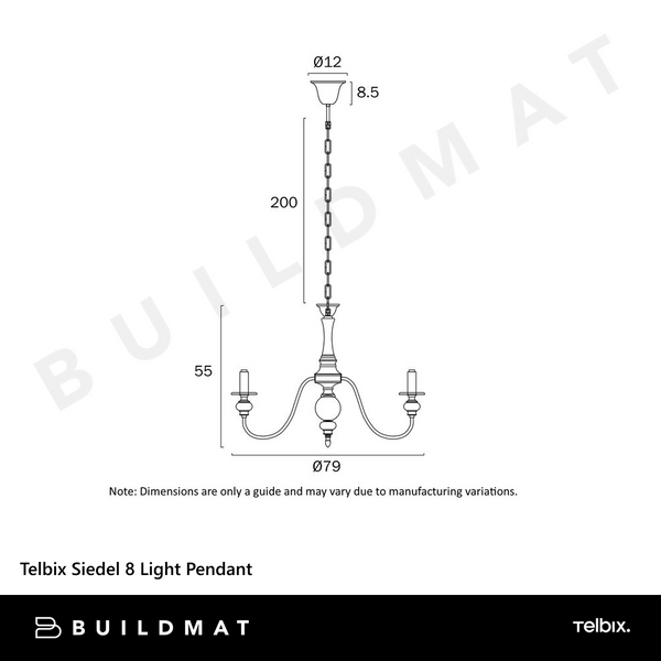 Telbix Siedel 8 Light Pendant Copper