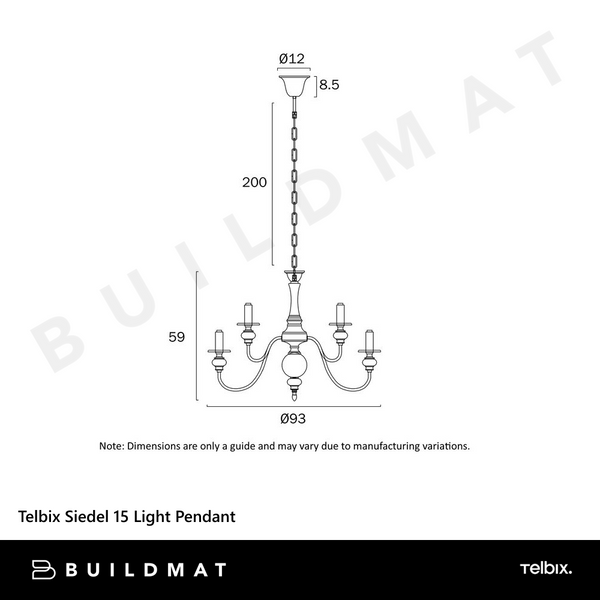 Telbix Siedel 15 Light Pendant Copper
