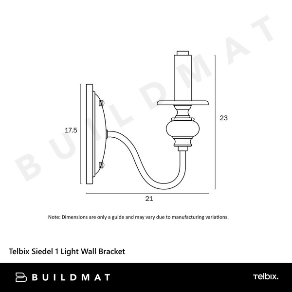 Telbix Siedel 1 Light Wall Bracket Copper