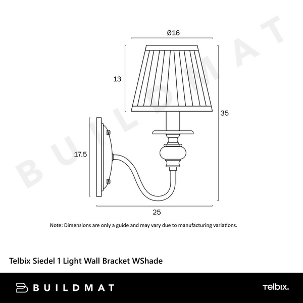 Telbix Siedel 1 Light Wall Bracket With Shade Copper
