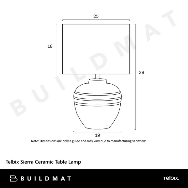 Telbix Sierra Ceramic Table Lamp Sand