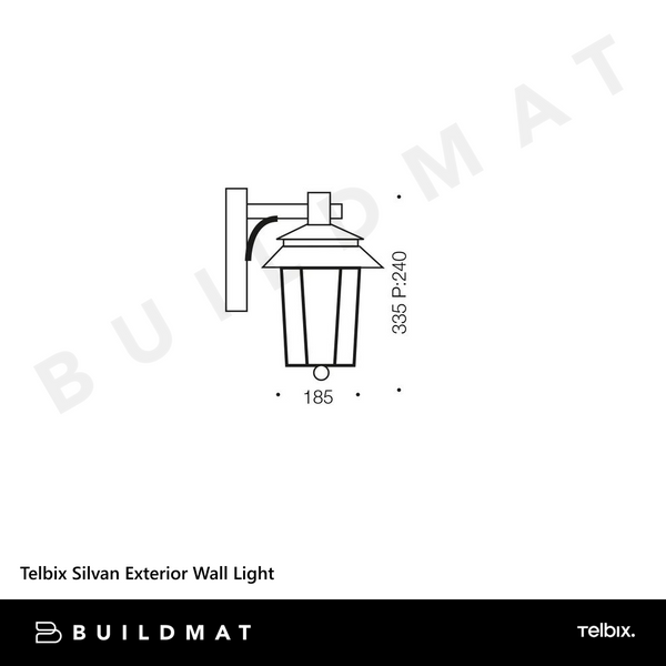 Telbix Silvan Exterior Wall Light Black Opal