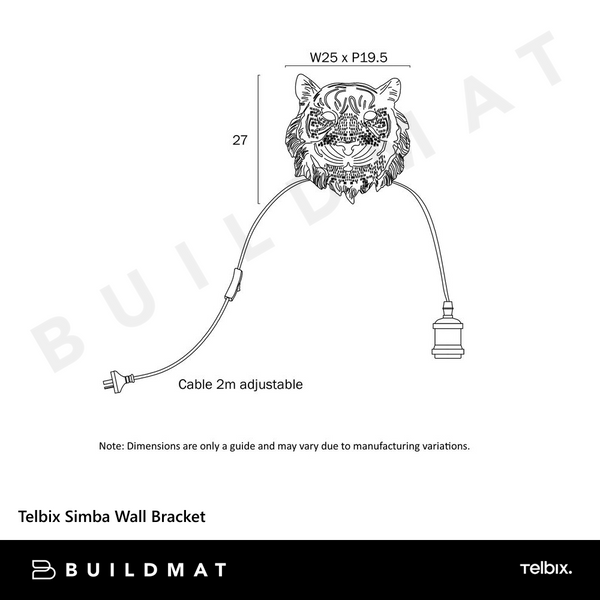 Telbix Simba Wall Bracket Gold