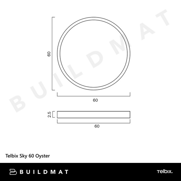 Telbix Sky 60 Round Oyster Black