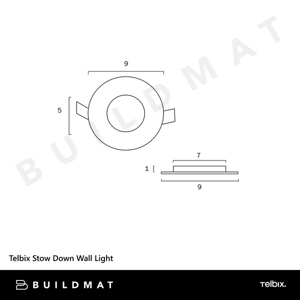 Telbix Stow Round Down Wall Light Nickel 3000K