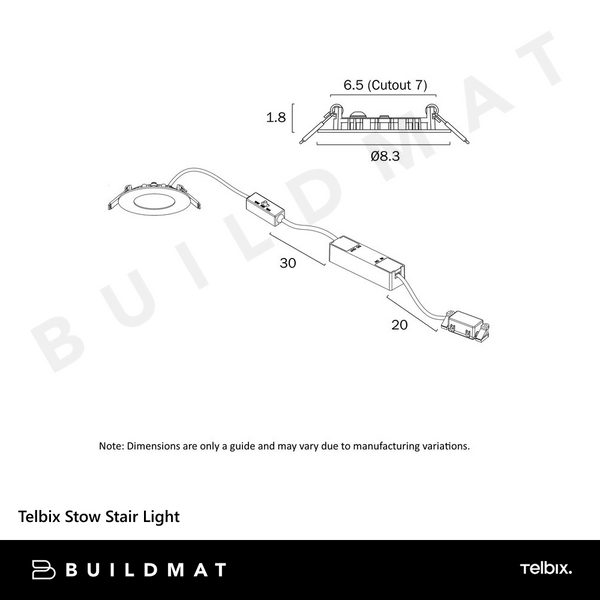 Telbix Stow Round Stair Light 3CCT White