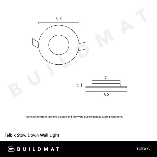 Telbix Stow Round Down Wall Light White 5000K