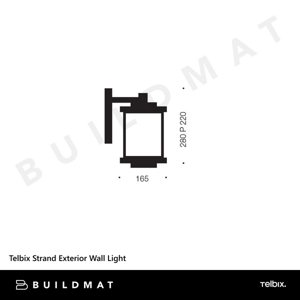 Telbix Strand Exterior Wall Light Black