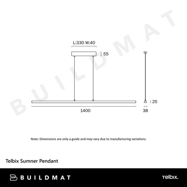 Telbix Sumner Pendant White