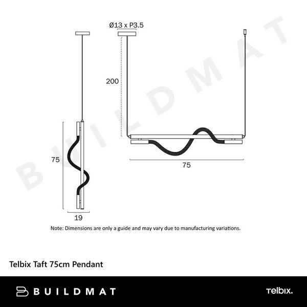 Telbix Taft 75cm Pendant Gunmetal