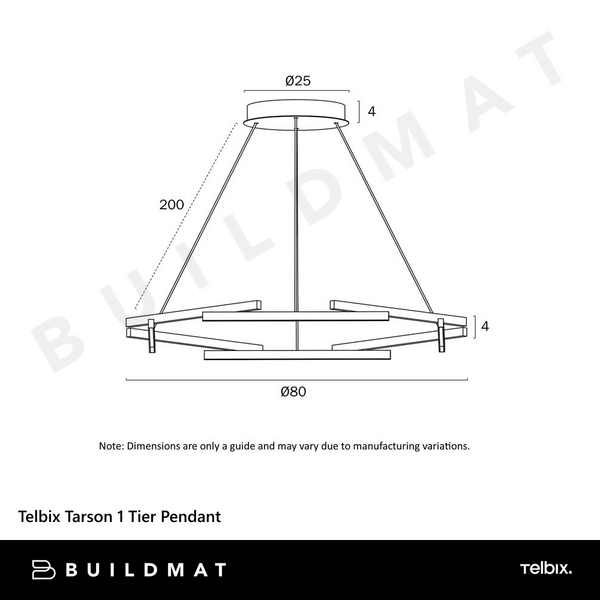 Telbix Tarson 1 Tier Pendant Black