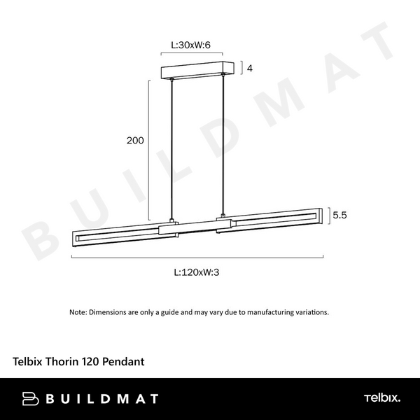 Telbix Thorin 120 Pendant White
