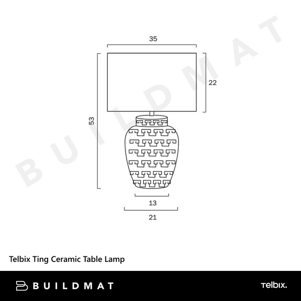 Telbix Ting Ceramic Table Lamp White