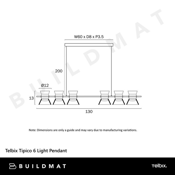 Telbix Tipico 6 Light Pendant Gold