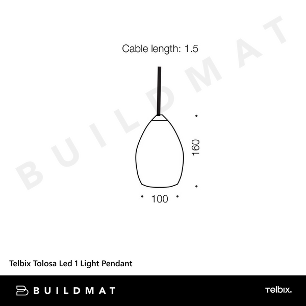 Telbix Tolosa Led 1 Light Pendant White