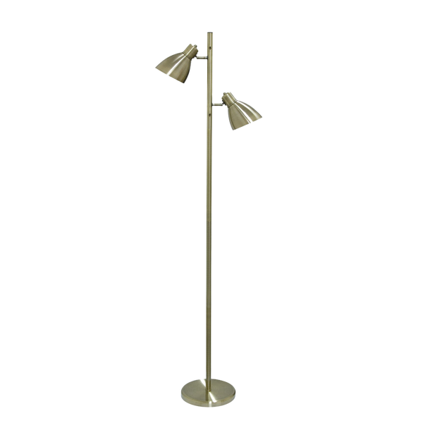 Telbix Torres 2 Floor Lamp Antique Brass