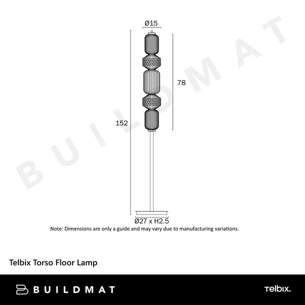 Telbix Torso Floor Lamp Black