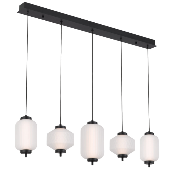 Telbix Torso 5 Light Bar Pendant Black