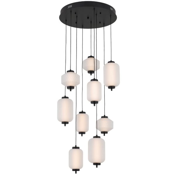 Telbix Torso 9 Light Pendant Black