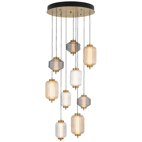 Telbix Torso 9 Light Pendant Brass