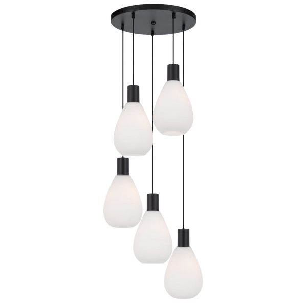 Telbix Tresor 5 Lights Pendant Black Opal Matt