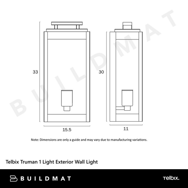 Telbix Truman 1 Light Exterior Wall Light White