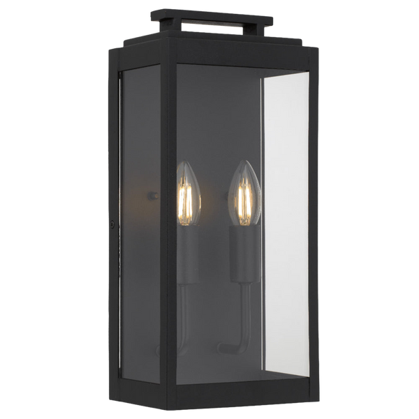 Telbix Truman 2 Light Exterior Wall Light Black