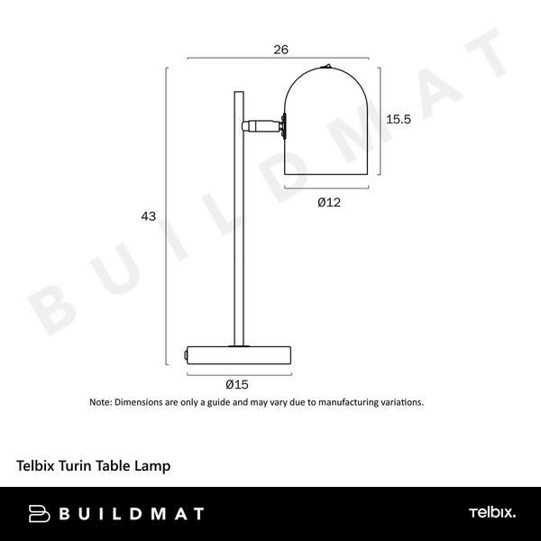 Telbix Turin Table Lamp Khaki