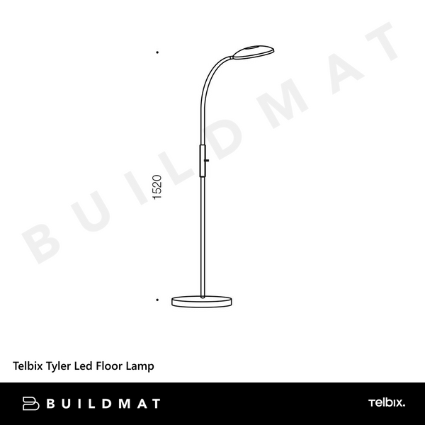 Telbix Tyler Led Floor Lamp Nickel