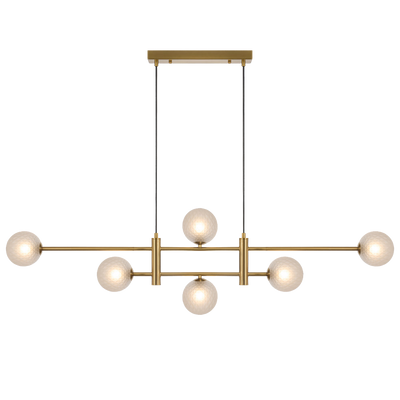 Telbix Tyson 6 Light Pendant Antique Gold Frost Tear