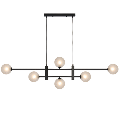 Telbix Tyson 6 Light Pendant Black Frost Tear
