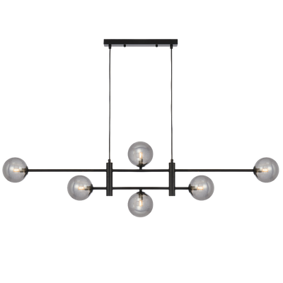 Telbix Tyson 6 Light Pendant Black Smoke