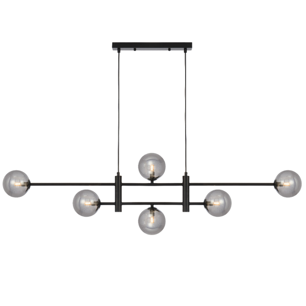 Telbix Tyson 6 Light Pendant Black Smoke