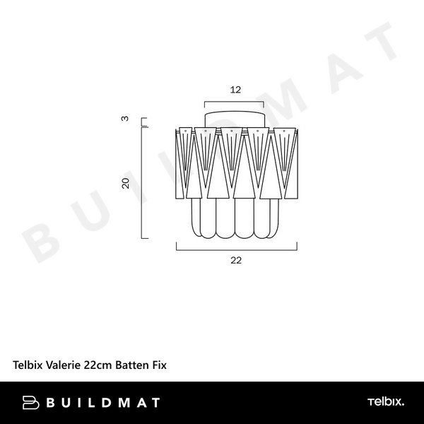 Telbix Valerie 22cm Batten Fix Chrome