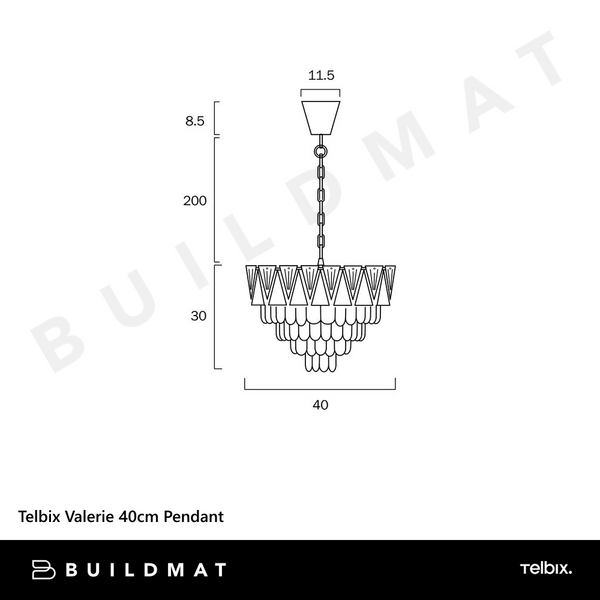 Telbix Valerie 40cm Pendant Gold