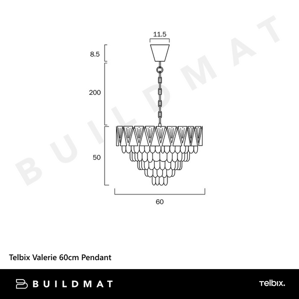 Telbix Valerie 60cm Pendant Chrome