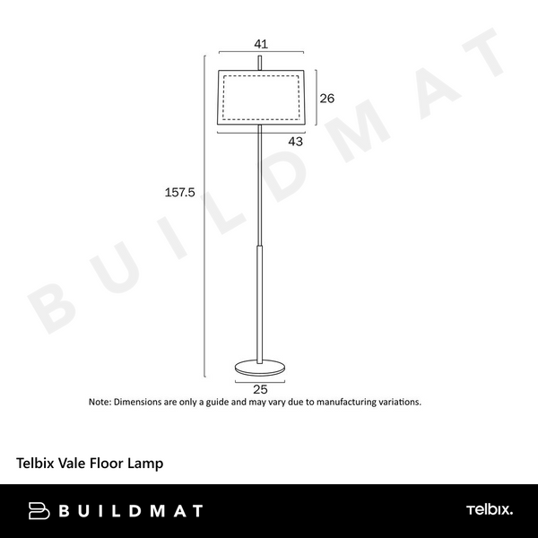 Telbix Vale Floor Lamp Black