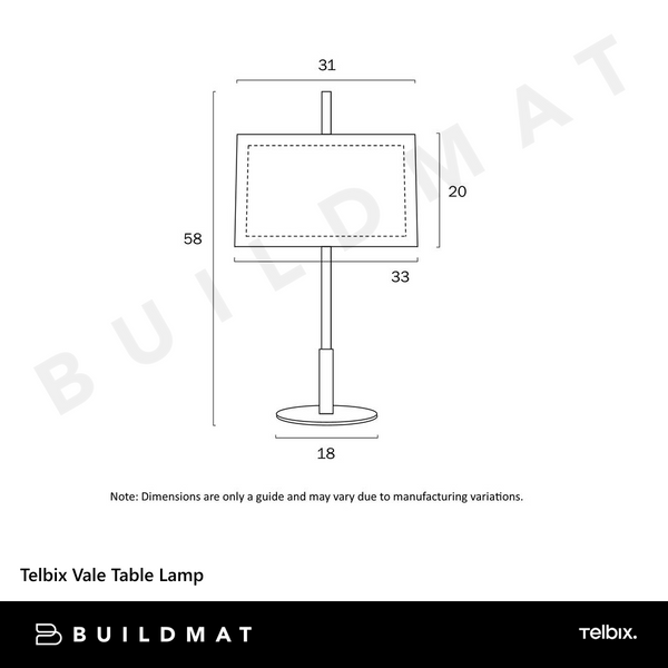 Telbix Vale Table Lamp Black