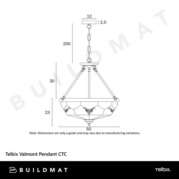 Telbix Valmont Pendant CTC Brass